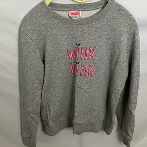 Kate Spade Heather Gray Sweatshirt with Pink Wink Embroidery